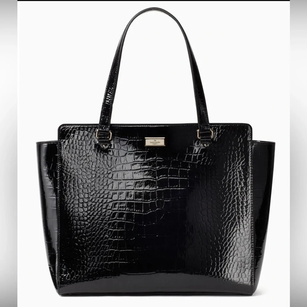 Kate Spade Elissa Croc Embossed Laptop Bag - Picture 3 of 15